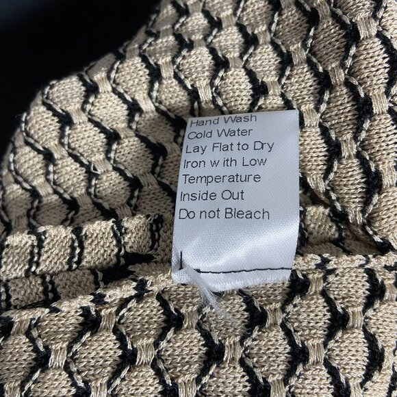 Ming Wang Womens Medium Beige & Black Textured Knit Open Front Jacket - Picture 15 of 15